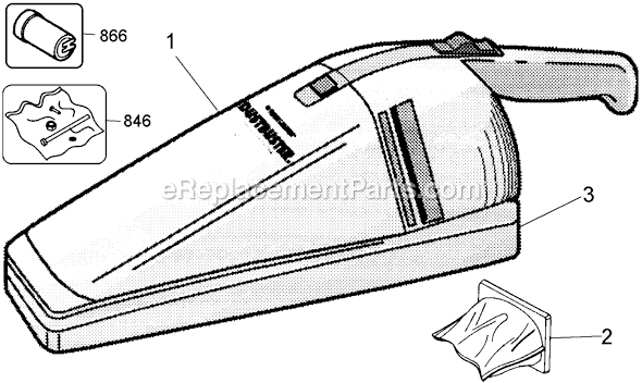 Page A Diagram and Parts List for DB200B  Black and Decker Hand Vacuum